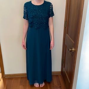Peacock bridesmaid dress, r&m Richards
